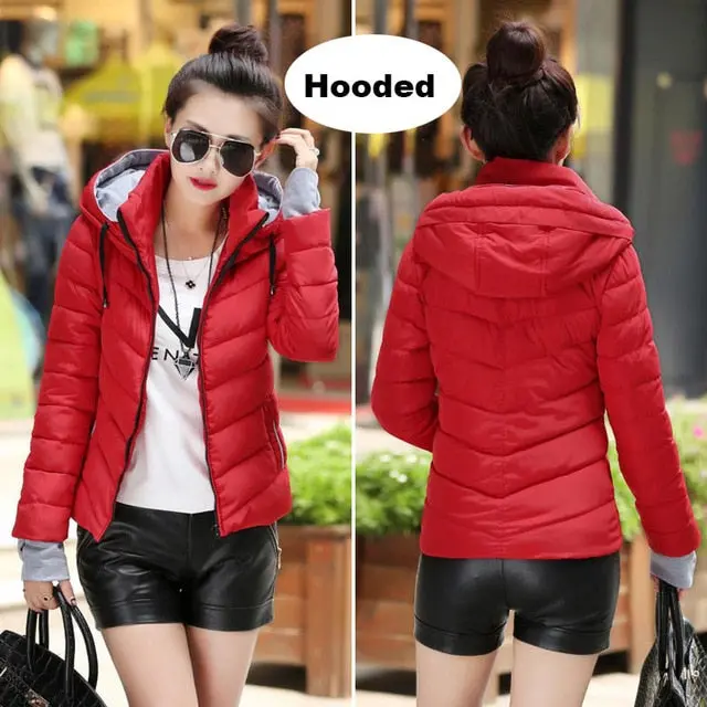 Stylish and warm 2018 winter parka for women in plus sizes—featuring a thickened, hooded design, cotton padding, and a flattering short silhouette. - Image 7