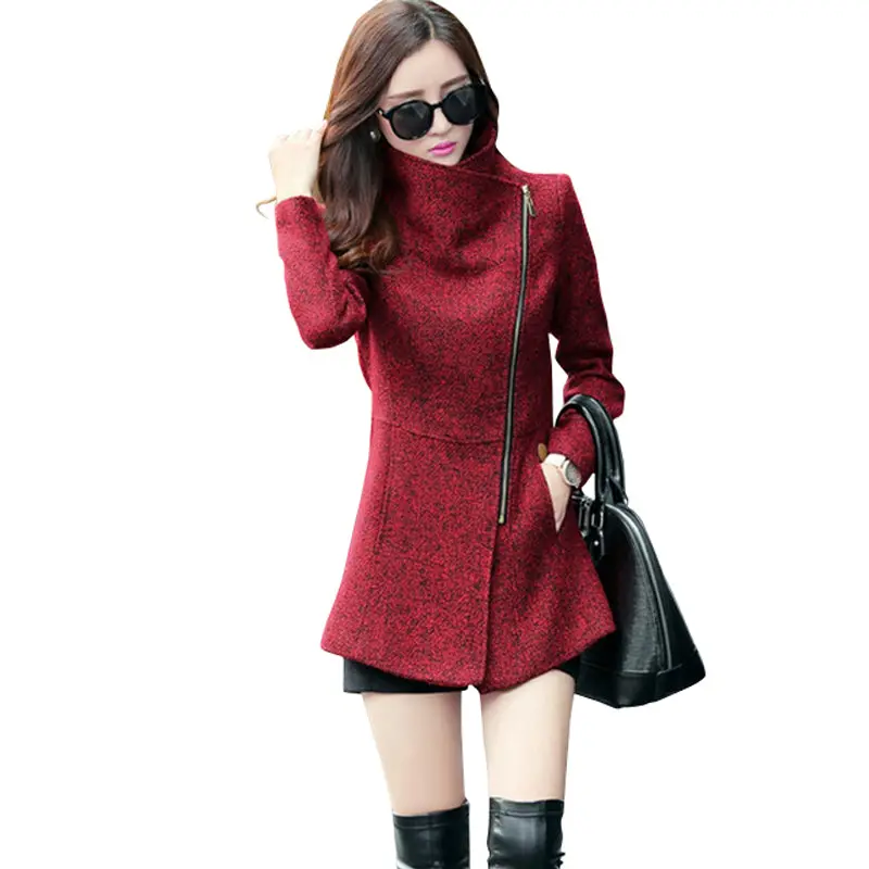 New Europe 2018 Autumn Winter Women's Temperament Woolen Jackets Coats Female Casual Clothing Fashion Women Slim Jackets Coats 1