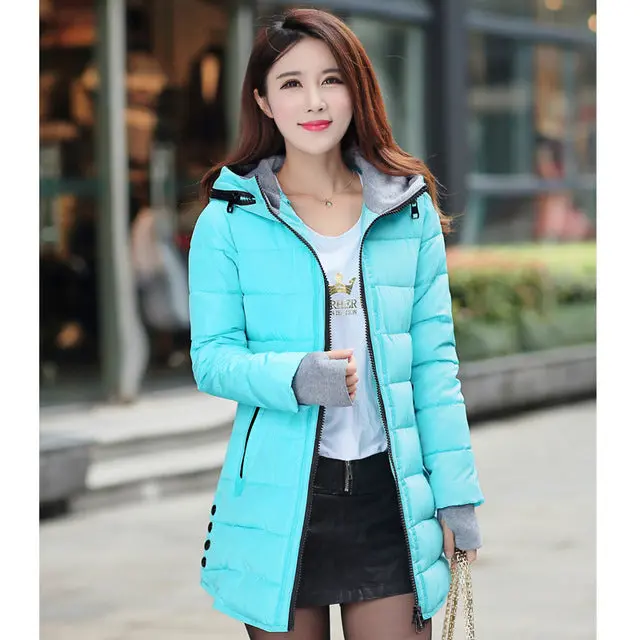 Stylish and cozy 2018 winter parka for women: hooded, cotton-padded, long-length insulated coat available in vibrant candy tones and extended sizes - Image 11