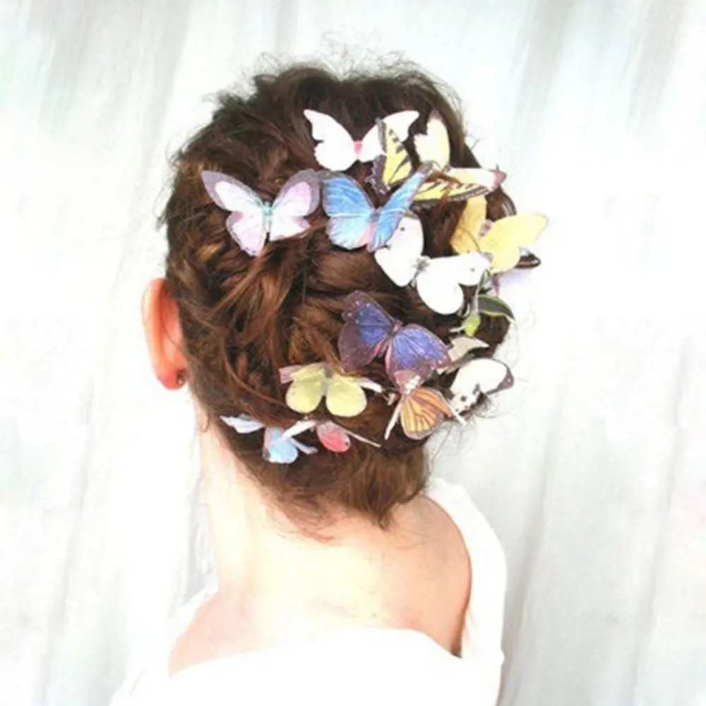 5Pcs/Set Fashion Women Girls Butterfly Hair Clips Wedding Pins Party Bride Hairpins Photography Barrettes Hair Band Accessories 1