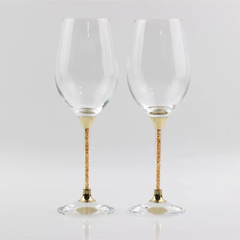 Wedding Glasses Crystal Toasting Red Wine Goblet Gold Stemware Drinking Glass Gifts For Anniversary Celebration 1