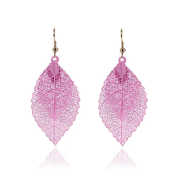 Find Me 2018 Fashion Luxury Boho Double Color Leaf Dangle Earrings Vintage Leaves Long Tassels Drop Earring For Women Jewelry 3