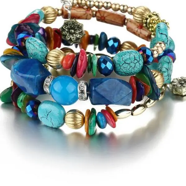 17Km Brand Woman Boho Multilayer Beads Charm Bracelets For Women Vintage Resin Stone Bracelets & Bangles Pulseras Ethnic Jewelry 10