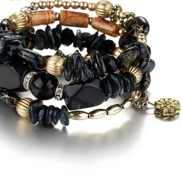 17Km Brand Woman Boho Multilayer Beads Charm Bracelets For Women Vintage Resin Stone Bracelets & Bangles Pulseras Ethnic Jewelry 4