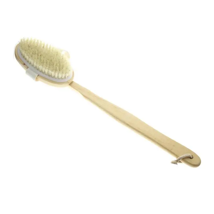 Best Natural Bristle Wooden Long Handled Shower Back Spa Bath Dry Skin Body Tool Product 1