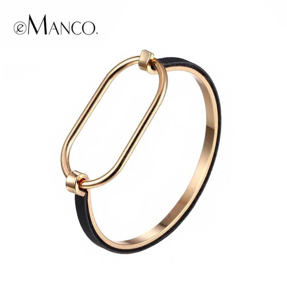 Emanco Wholesale Minimalist Punk Bangles Gifts For Women Exaggerate Geometric Metal Skeleton 2018 Bracelets & Bangles Jewelry 1