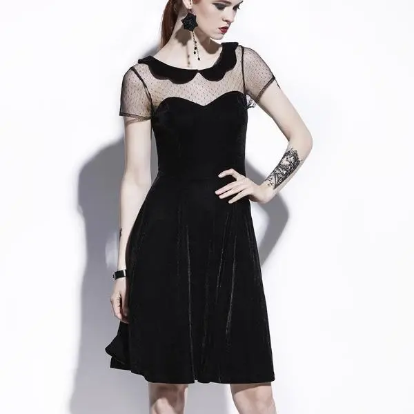 Party Preppy Fashion Slim Mesh Dress 1