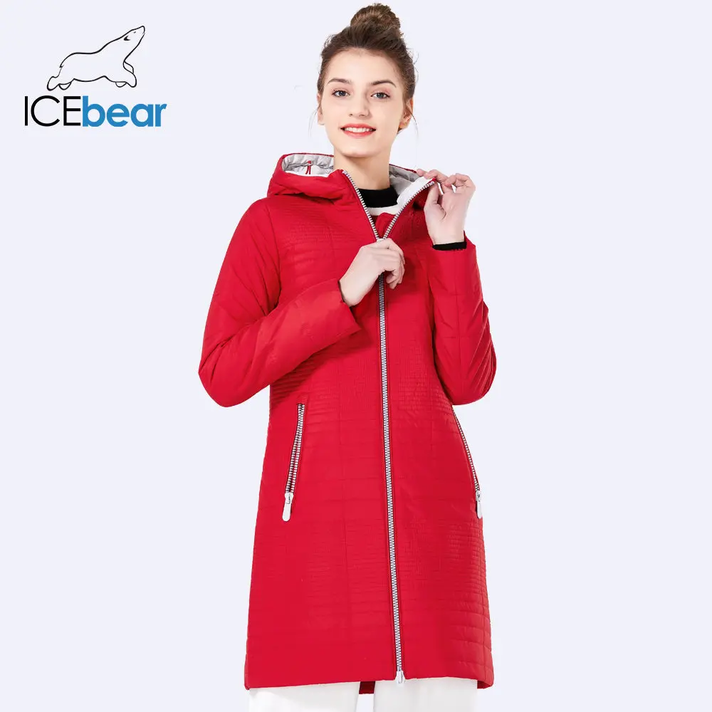 Icebear 2018 Spring Autumn Long Cotton Women's Coats With Hood Fashion Ladies Padded Jacket Parkas For Women 17G292d 1
