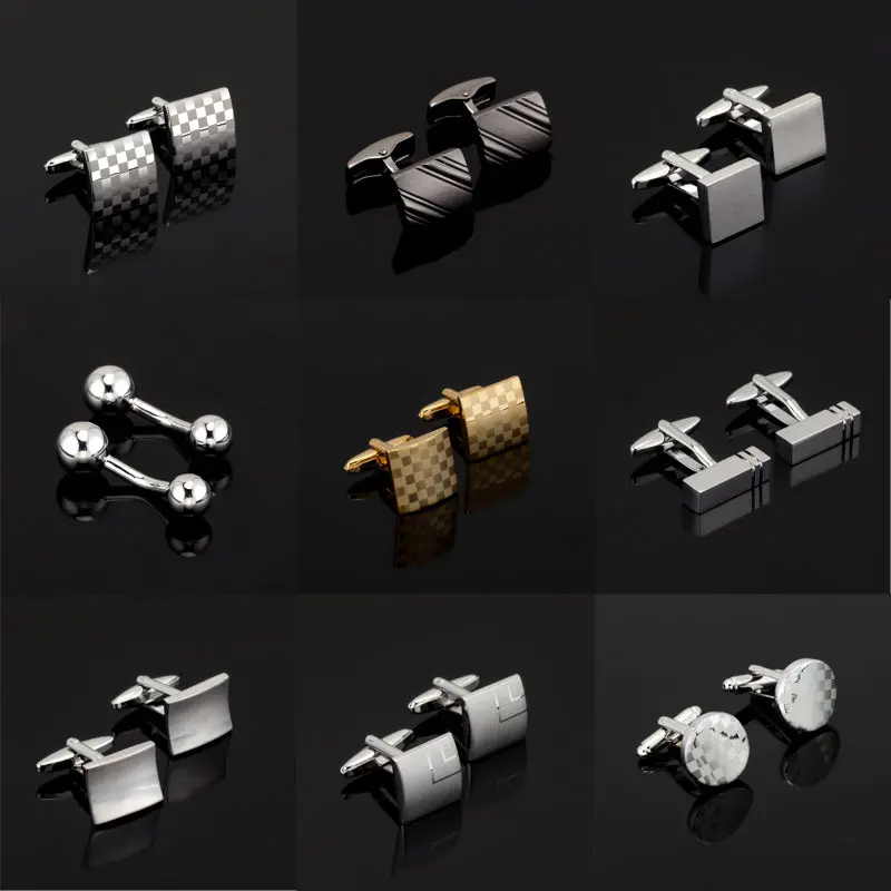 Luxury Fashion Laser Engraved Check Sudoku Design Cufflink 18 Style For Mens Brand Cuff Buttons Cuff Links High Quality Jewelry 1