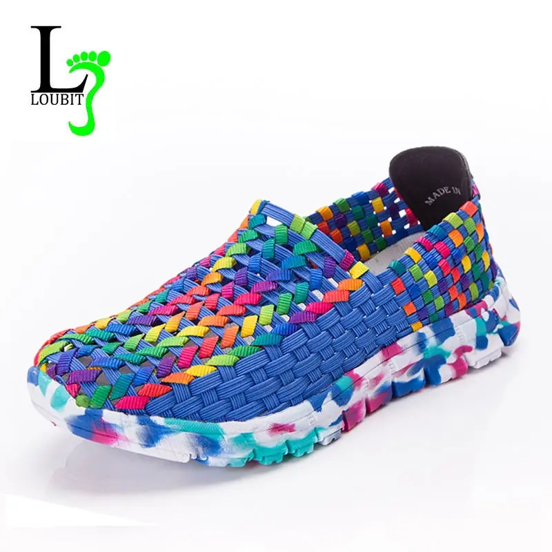 Women Shoes Summer Flat Female Loafers Women Casual Flats Woven Shoes Sneakers Slip On Colorful Shoe Mujer Plus Size 41 1