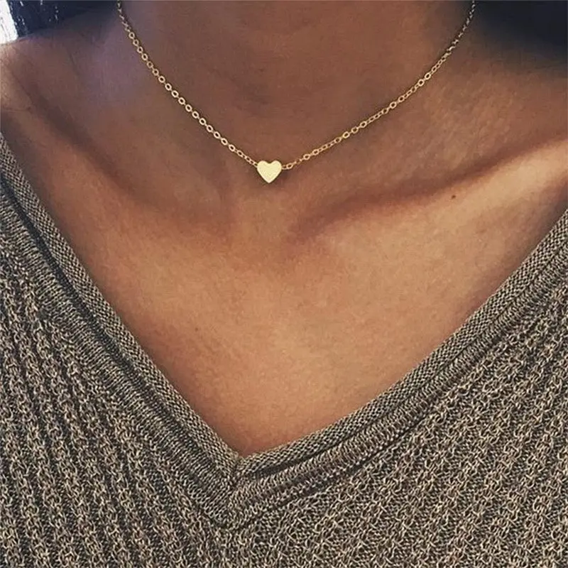H26 Free Shipping New Fashion Heart Leaf Moon Pendant Necklace Crystal Necklace Women Holiday Beach Statement Jewelry Wholesale 1
