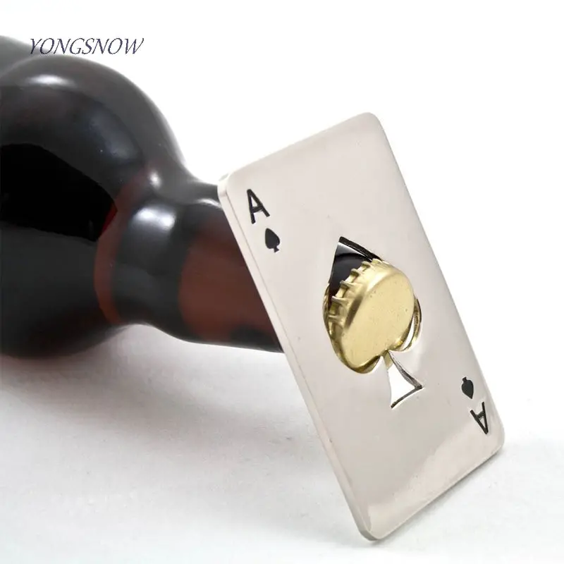 Poker Card Beer Bottle Opener Stainless Steel Wedding Party Banquet Gift Souvenirs Kitchen Dining Bar Tools Table Decor Favors 1