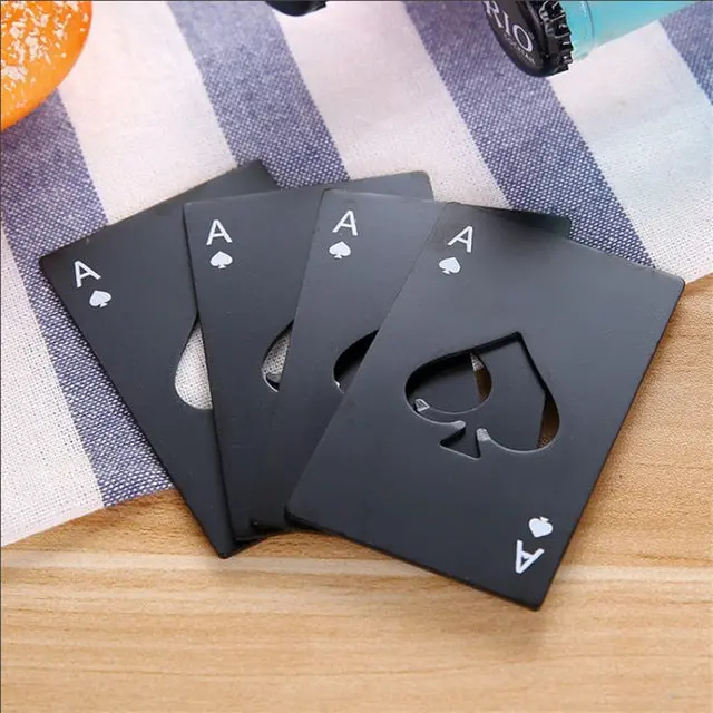 Poker Card Beer Bottle Opener Stainless Steel Wedding Party Banquet Gift Souvenirs Kitchen Dining Bar Tools Table Decor Favors 2