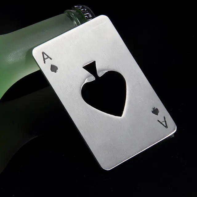 Poker Card Beer Bottle Opener Stainless Steel Wedding Party Banquet Gift Souvenirs Kitchen Dining Bar Tools Table Decor Favors 2