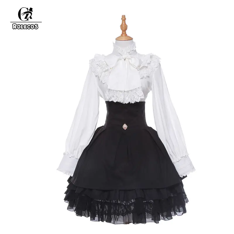 Rolecos Brand New Women Lolita Dress Long Sleeve Gothic Style Lolita Vintage Victorian Dresses Cosplay Costumes 1