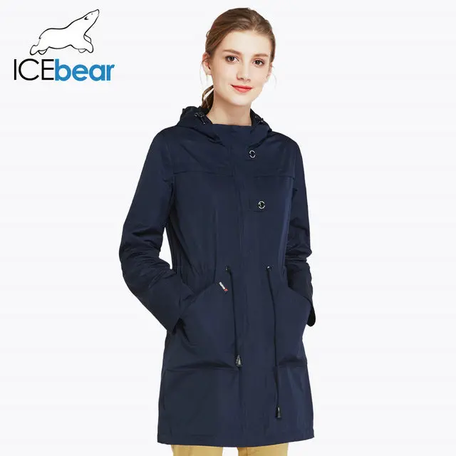 Icebear Women's Slim Fit Trench Coat with Detachable Hat – O-Neck Collar, Solid Autumn Style - Image 4