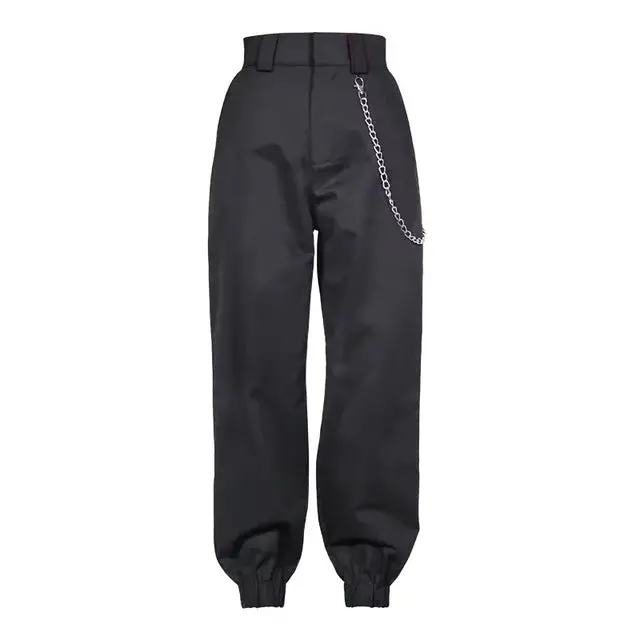 2018 Fashion Chain Military Camouflage Pants Women Army Black High Waist Loose Camo Pants Trousers Street Jogger Sweatpants 4