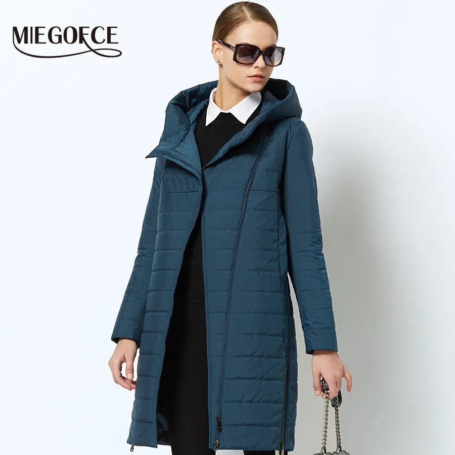 2018Miegofce Spring Women Jacket With A Curve Zipper Women Coat High-Quality Thin Cotton Padded Jacket Women's Warm Parka Coat 1