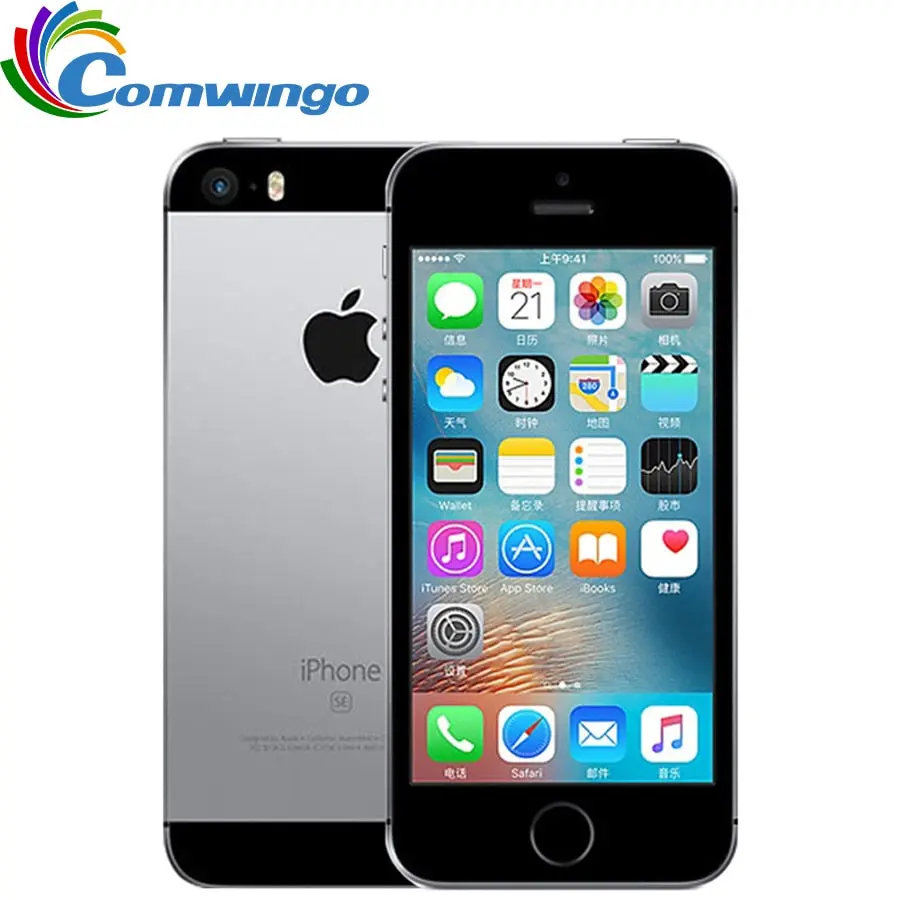 Original Unlocked Apple Iphone Se 2Gb Ram 16G/32G/64Gb Rom Mobile Phone A9 Ios 9 Dual Core 4G Lte 4.0'' Fingerprint Smartphone 1
