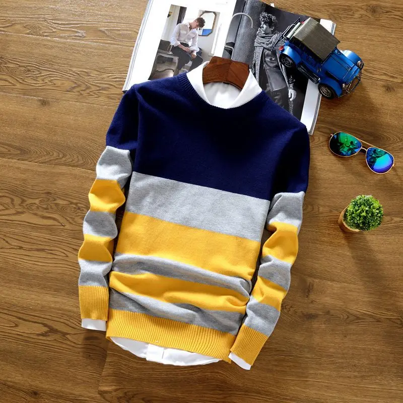 Round Collar Stripe Sweater 1