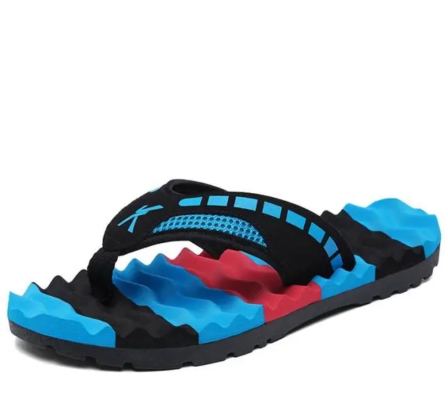 Blaibilton 2018 Summer Mixed Colors Massage Beach Slippers Men Shoes Flip Flops Patchwork Eva Casual Outside Slipper Male Soft 2