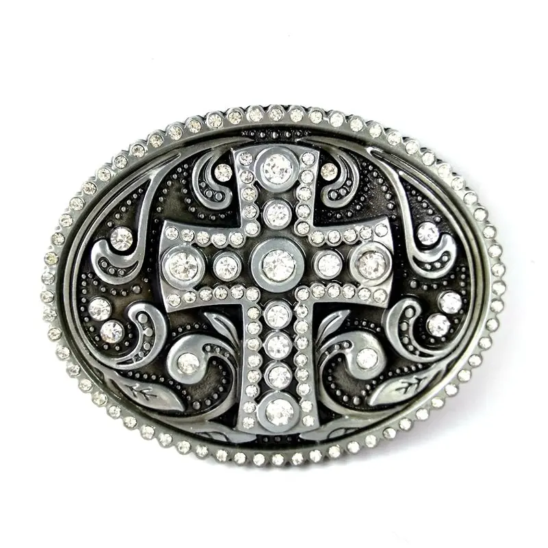 Western Belt Buckles For Women Vintage Cross Belt Buckle With Rhinestone Custom Belt Accessories Metal Buckle Cowgirl Clip 1