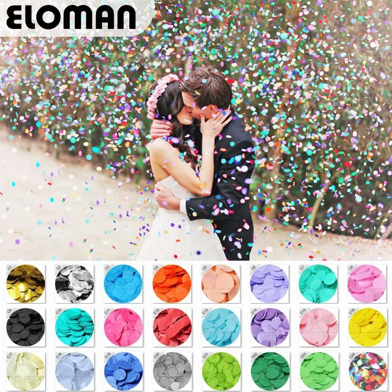 Eloman 30G/Bag 2.5Cm Confetti Gold Silver Foil Mulit 24 Colors For Wedding Party Decoration Round Tissue For Clear Balloons 1