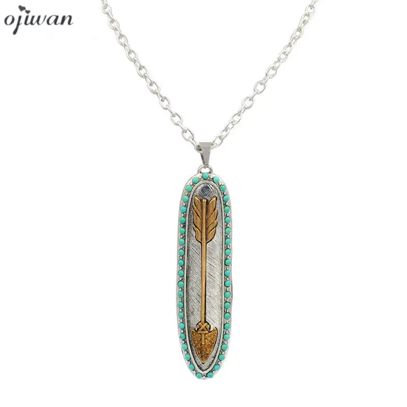Tribal Necklace Hippie Ethnic Boho Arrow Necklaces For Women Collier Ethnique Indian Native American Gypsy Jewelry Navajo New 1