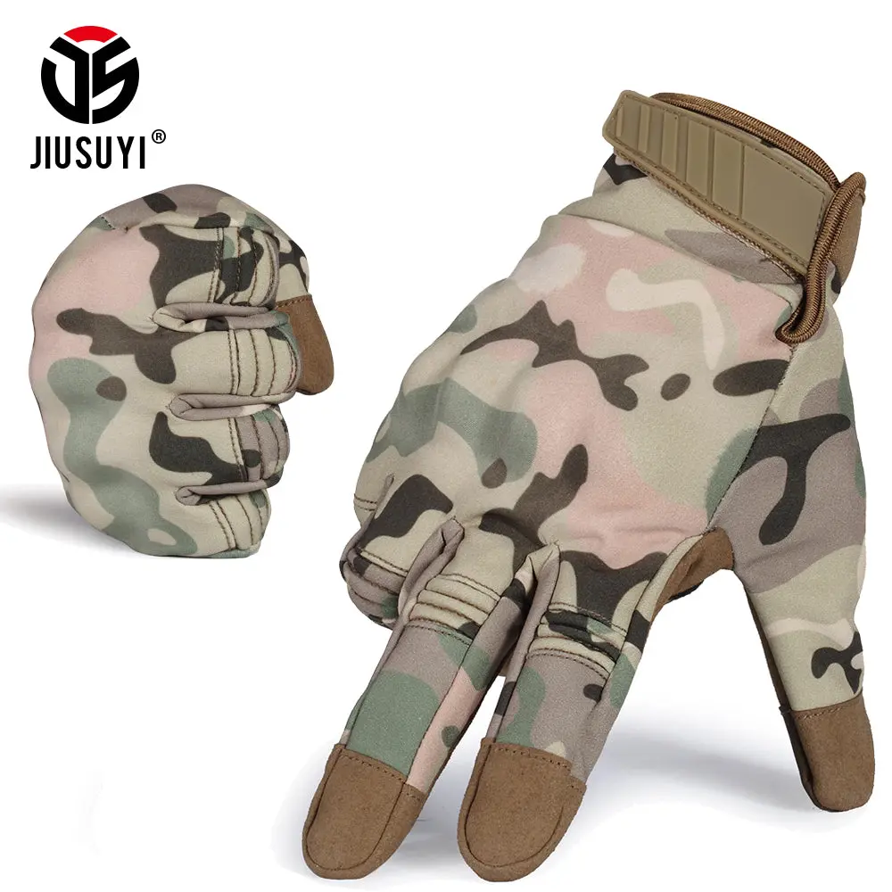 Touch Screen Cold Weather Waterproof Windproof Winter Warmer Fleece Snowboard Bicycle Tactical Hard Knuckle Full Finger Gloves 1