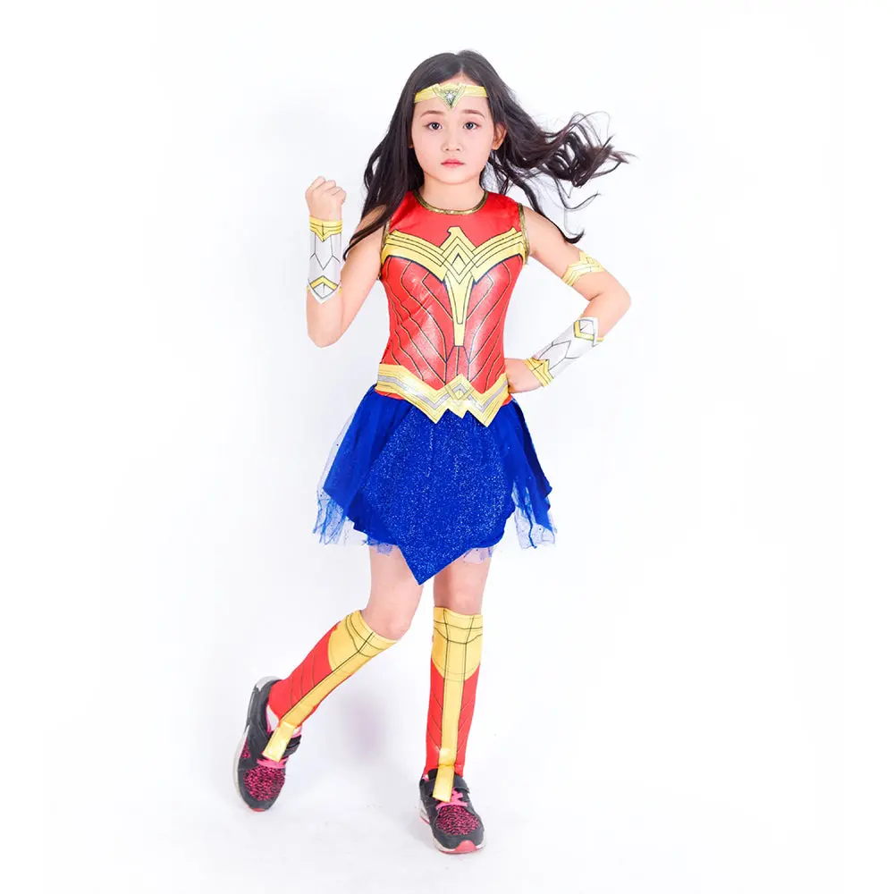 Wonder Woman Cosplay Costumes Girls Fancy Party Dress Justice League Spiderman Cosplay Christmas Halloween Supper Hero Costume 1