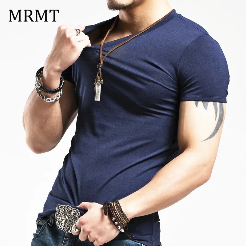 2018 Mrmt Brand Clothing 10 Colors Elastic V Neck Men T Shirt Mens Fashion Tshirt Fitness Casual Male T-Shirt 5Xl Free Shipping 1