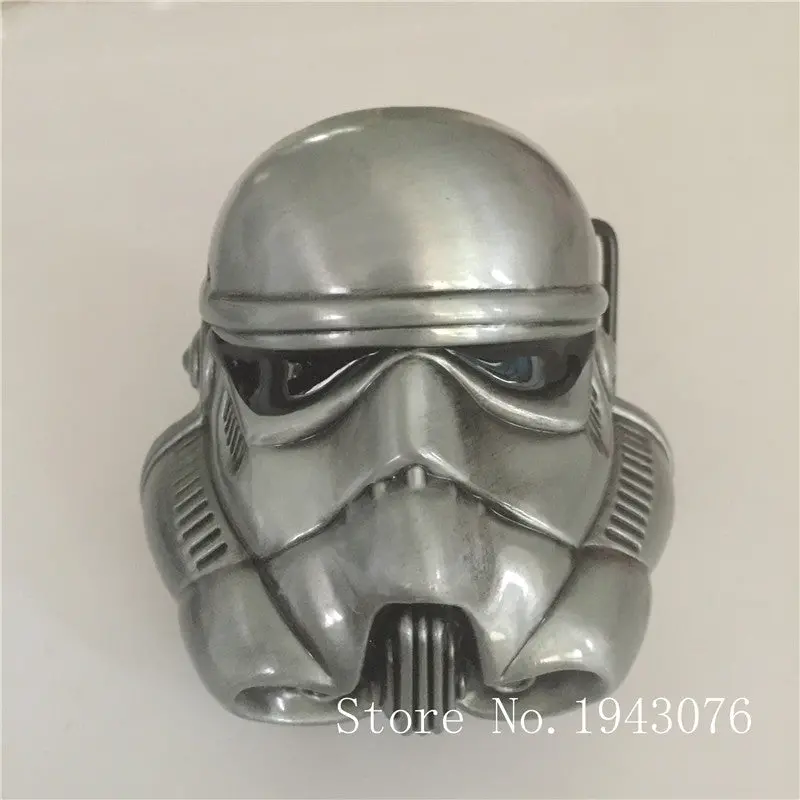 Retail 3D Star Wars Stormtrooper Helmet Belt Buckle With 135G Silver Metal Cowboy Belt Head Fit 4Cm Wideth Belt New Year Gifts 1