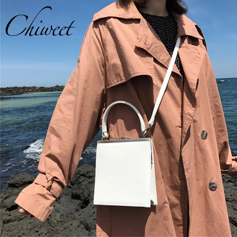 Brand Small Women Messenger Bags Chic Metal Clip Bag Tote Designer Vintage Trapezoid Leather Handbag Female Casual Shoulder Bag 1