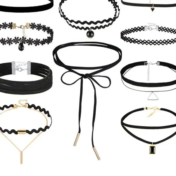 17Km Bohemian Gothic Tattoo Choker Necklaces Set For Women Black Lace Long Necklace Female Collier Chain Fashion Jewelry Party 1