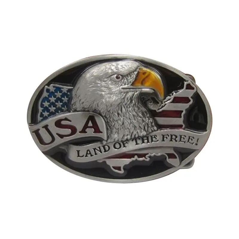 Fashion Brand Designer Cowboy Belt Buckle Diy 3D Eagle Usa Land Of The Free Metal Buckle Men Boy New Luxury Badge Belt Buckles 1