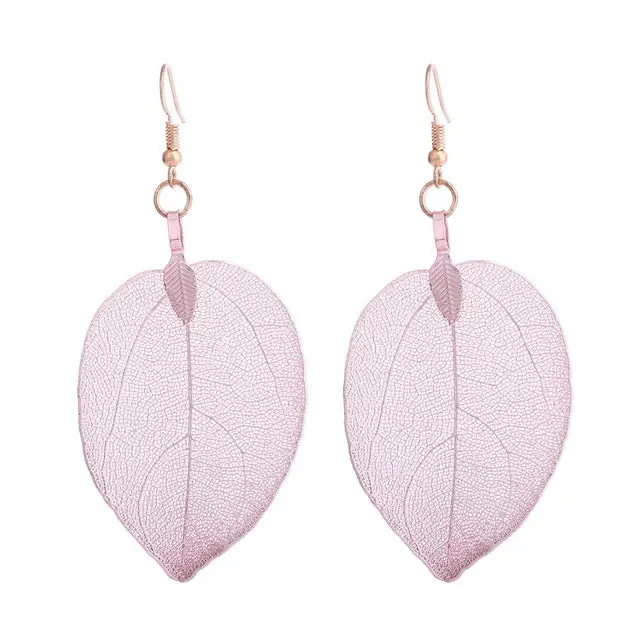 Lovbeafas 2018 Fashion Brincos Bohemian Long Earrings Unique Natural Real Leaf Big Boho Earrings For Women Fine Jewelry Gift 4