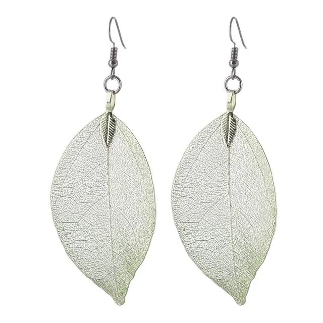 Lovbeafas 2018 Fashion Brincos Bohemian Long Earrings Unique Natural Real Leaf Big Boho Earrings For Women Fine Jewelry Gift 13