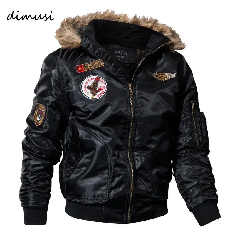 Dimusi Paddad Men Winter Bomber Jacket Thick Thermal Down Cotton Parkas Male Casual Hoodies Faux Fur Collar Warm Coats 4Xl,Ta035 1