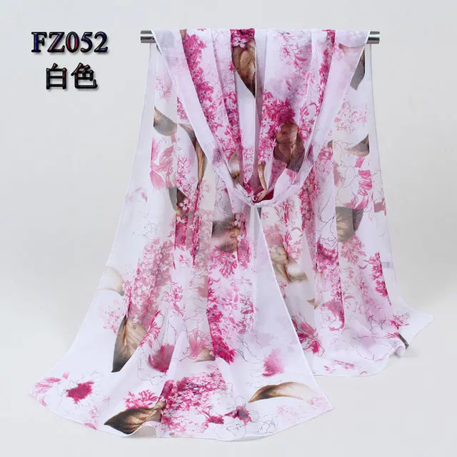 2018 New Women Chiffon Silk Scarfs Fashion Spring Square Polyester Scarves Print Flowers Shawl Summer Shawls And Hijabs 052 9