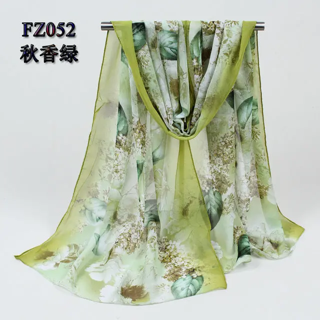 2018 New Women Chiffon Silk Scarfs Fashion Spring Square Polyester Scarves Print Flowers Shawl Summer Shawls And Hijabs 052 11