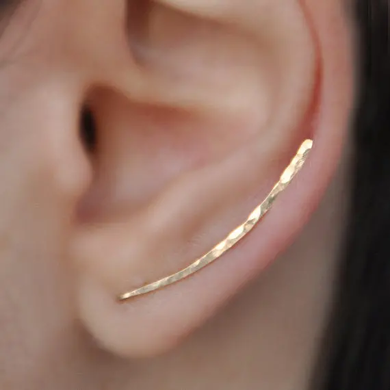 Pinjeas Handmade Cuff Earrings Climber Crawler Bar Pins Sweep Long Clip On Ear Oorbellen Minimalist Gift Jewerly 1