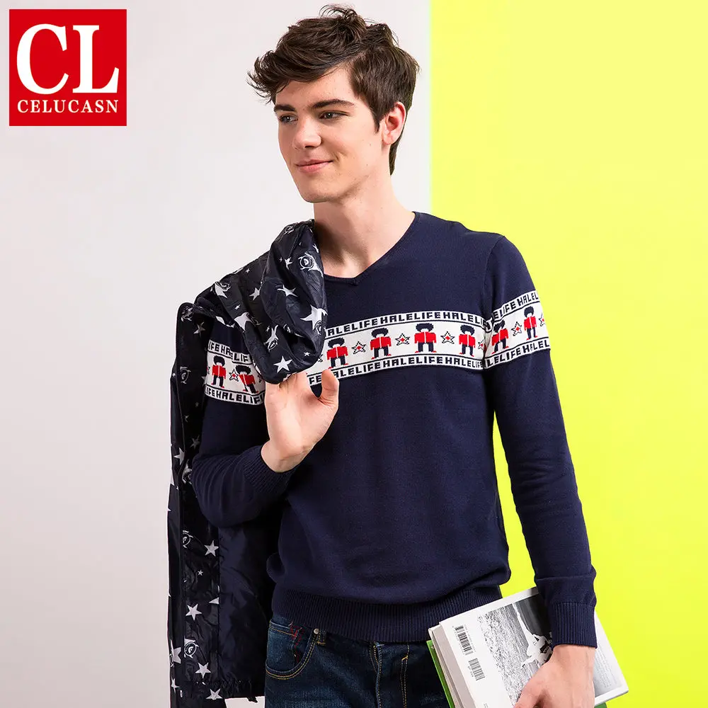 Celucasn Hale Life 2018 Mens Sweaters Pullovers V Neck Striped England Soilders Graphic Preppy Style Fashion Shirts H6qi6377 1