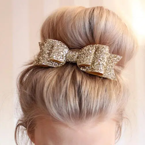 Retal Hair Clip Women Baby Girl 12Cm Big Glitter Hair Bow Kids Hairpins Hair Clip For Children Hair Accessories Toddler Headwear 1
