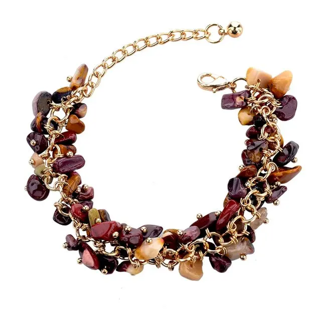 Chicvie Heart Charm Bracelets Bangles White Natural Stone Bracelet For Women Pulseiras Boho Jewelry Friendship Bangle Sbr150344 4