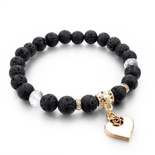 Chicvie Heart Charm Bracelets Bangles White Natural Stone Bracelet For Women Pulseiras Boho Jewelry Friendship Bangle Sbr150344 12