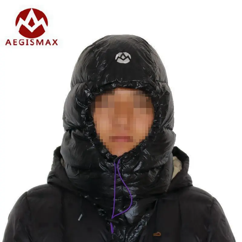 Aegismax Outdoor White Goose Down Hats Camping Sleeping Caps Ultra Light For Envelope Sleeping Bags Winter 2 Colors 1
