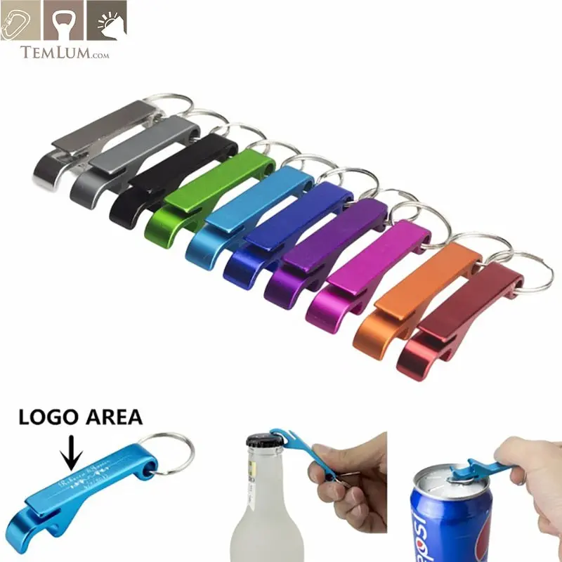 Temlum Beer Bottle Opener Keychain 4 In 1 Pocket Aluminum Beer Bottle Opener Can Personalized Logo 11 Colors Wedding Favor Gifts 1
