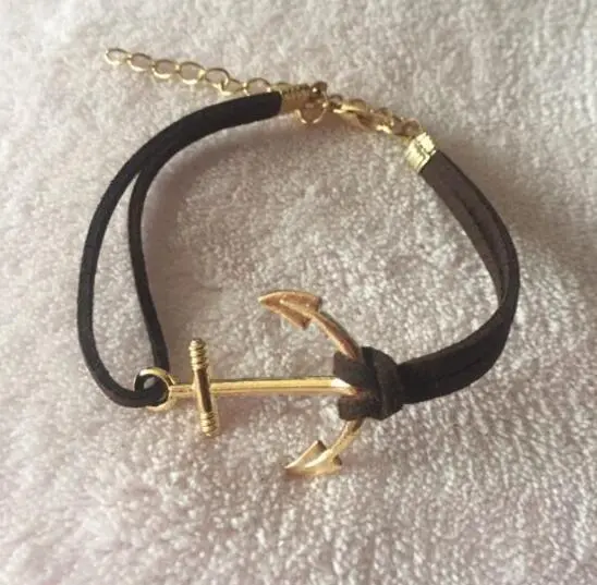 S 120 1 Piece Leather Leather Bracelet Black Rope Chain Chain Geometric Bracelet Male And Female Bracelet Gothic Punk Factory Di 1