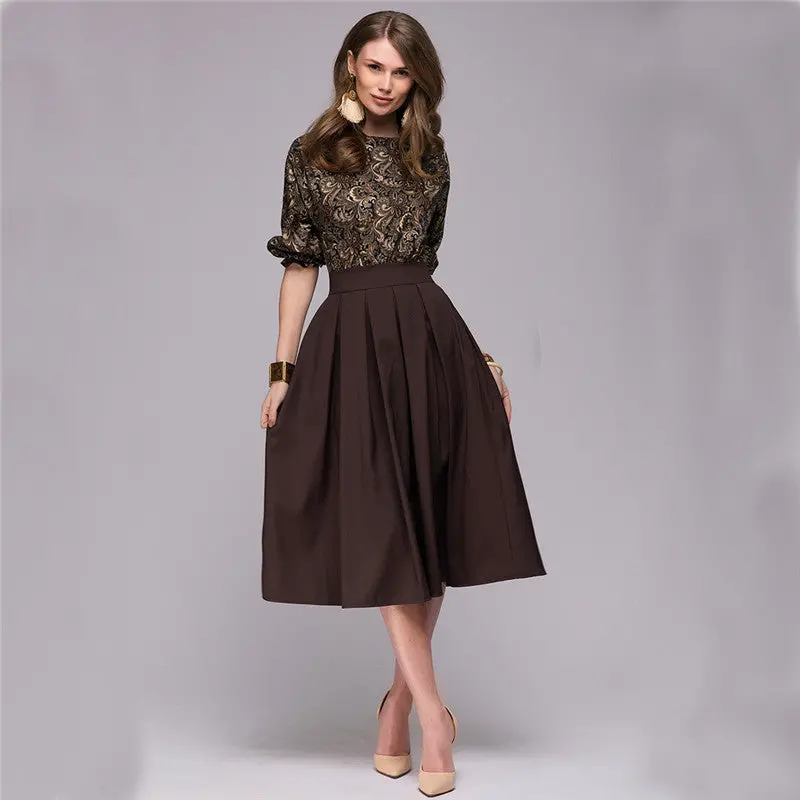 Floral Printed Dress 2018 New Fashion Women Autumn Spring Christmas Casual Elegant Prom Long Dresses Fall Party Elegant Vestidos 1