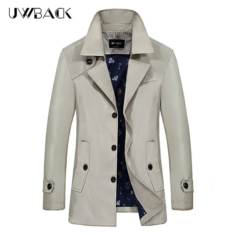 Uwback Men Trench Coats 2018 Spring Fashion Brand Turn-Down Collar Slim Men Jacket Thin Plus Size M-9Xl Casual Coats Cool Xa257 1